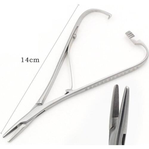 Stainless steel medical lock insert needle holder 14cm double eyelid surgery needle holder to hold needle and thread
