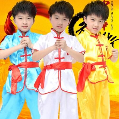 Children Dobok Chinese Traditional Wushu Taekwondo Costume Kimono Judo Clothing Kung Fu Suit Tai Chi Martial Art Uniform