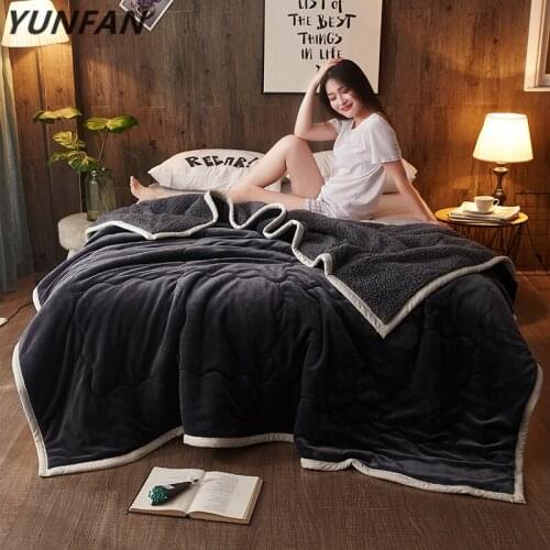 Double sided Fleece blankets and throws Adult Thick Warm winter Blankets queen Soft Flannel gray Blankets On Bed Christmas gifts