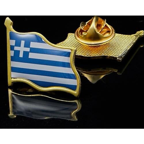 Greece Waving Flag Lapel Pin 19 x 21mm Hat Tie Tack Badge Lapel Pin Brooch Badge