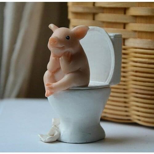 Kawaii Collection Home Decor Garden Miniature Animal Figurines Desktop Decoration Cute Pig Figure Toys Gift for Children Resin