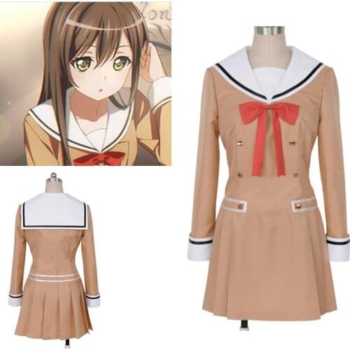 Japanese Anime BanG Dream OYAMA Kasumi HANAZONO Cosplay Costume Girls High School Uniform Halloween Carnival Outfit Set