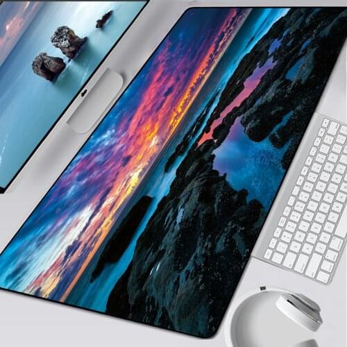 900x400mm Landscape Mat Pattern Printed Carpet Anti-Slip Mouse Pad Keyboard Gamer Gaming Accessories PC Mouse Pad for Computer