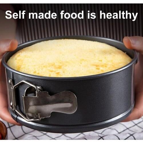 Round Bread Mold Baking Cake Pan with Removable Bottom Buckle Non-Stick Coating Carbon Steel Cakes Molds Kitchen Tool