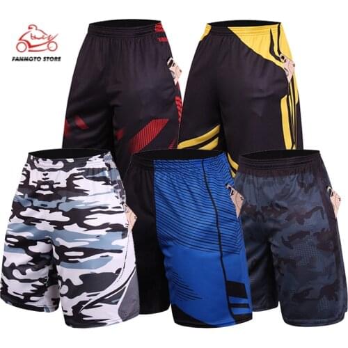 Summer Men Motorcycle Shorts Beach Basketball Cycling Shorts Casual Sports MTB Mountain Bike Bicycle Riding Fit Five-point Pants