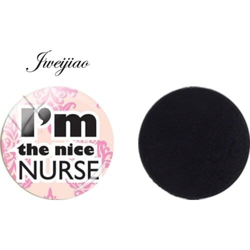 JWEIJIAO Keep Calm And Nurse On 25mm Glass Beads Magnetic Sticker Fridge Magnet I'm A Nurse Jewelry Findings CT226