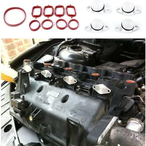 4Pcs Car Set Swirl Flap Bungs 22mm Diesel Metal bungs with intake manifold gaskets kit For BMW M47 E46 320d 330d 525d