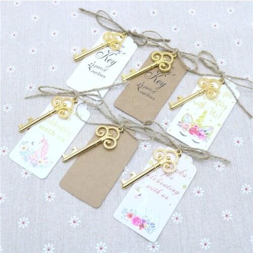 Key Shaped Bottle Opener Keychain Shaped Zinc Alloy Color Key Ring Gold Beer Bottle Opener Unique Creative Wedding Gift 50Set