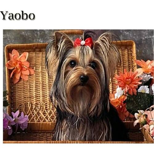 Full Square Drill round Drill Shih Tzu dog flower DIY Diamond Painting cute animal 3D Embroidery arts Cross Stitch Mosaic Decor