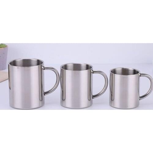 Double Wall Stainless Steel Coffee Mug 300ml Portable Termo Cup Travel Tumbler Coffee Jug Milk Tea Cups Double Office Water Mugs