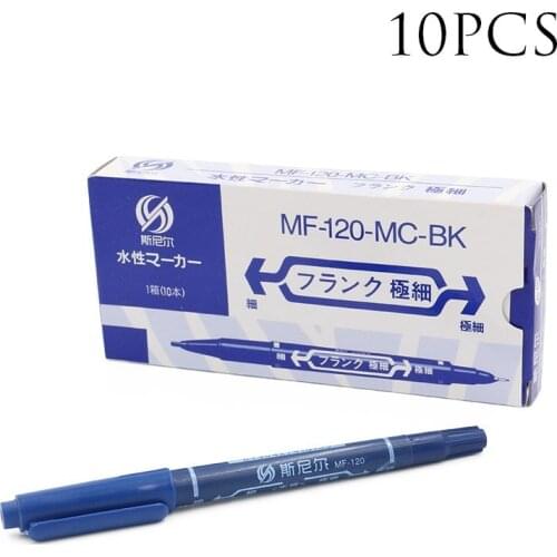 10pcs/box Blue oily pen Tattoo and Body Art Skin Marker Pen Double Scribe Piercing Pen yuelong tattoo Store for free shipping