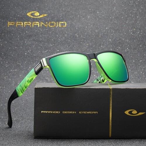 PARANOID Vintage Sunglasses Polarized Mens Sun Glasses For Men Driving Black Square Oculos Male 8 Colors Model 1518