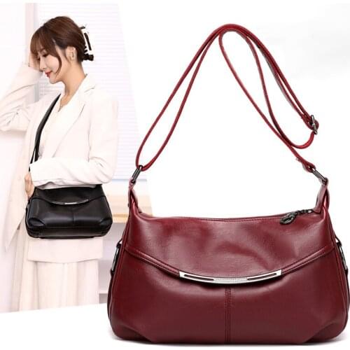 High Quality Soft Leather Shoulder Bag Women Designer Handbags Multiple Pockets Purses Crossbody Bags Large Capacity Sac A Main