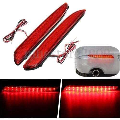 2pcs 12V LED Rear Bumper Reflector Red Lens Tail Stop Brake Light Running Turning Fog Lamp For Mazda3 Axela Sport Mazdaspeed