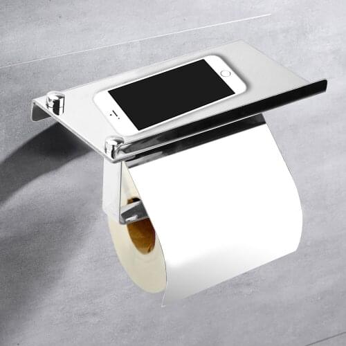 Bathroom Toilet Home Supplies Anti-rust Tissue Holder Stainless Steel Toilet Paper Holder Wall Mounted Hanging Rack