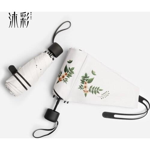 Womens black plastic sun umbrella pocket umbrella hot light small folding umbrellas rainproof womenS506