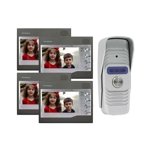ZHUDELE Home Security Top Quality Kits 4X7" Video Door Phone Intercom Doorbel Monitorsl+Smart HD IR Camera w/t Waterproof Cover