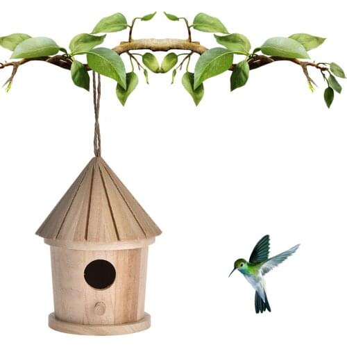 1PC DIY Bird Nest Bird House Outdoor Hanging Bird House Home Decoration Gardening Decoration #WO