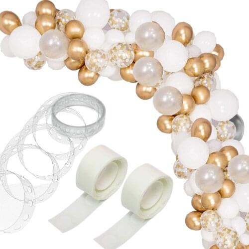 Mciskin 123 pièce Balloon Garland Kit Balloon Arch Kit Blanc Et Or Confettis Rempli Ballons en Latex Pack avec Bande Ballon pour