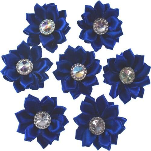 20Pcs Size 4.5cm Petaled rosette satin ribbon flowers handmade DIY wedding bouquet flower hair cloth accessories