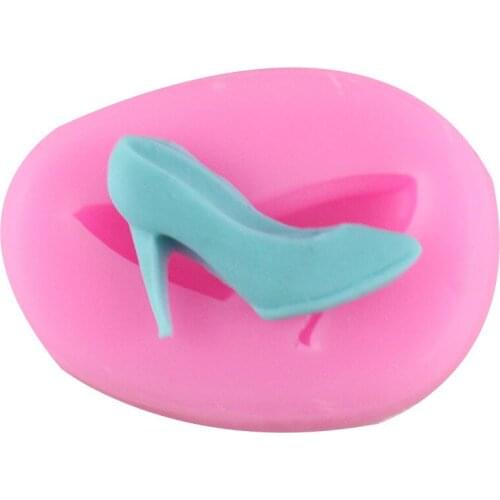 5 pieces/lot) New arrivals 1 cavity 3.8*2.8 cm beautiful high-heel shoe shape silicone sugarcraft fondant dough pastry moulds