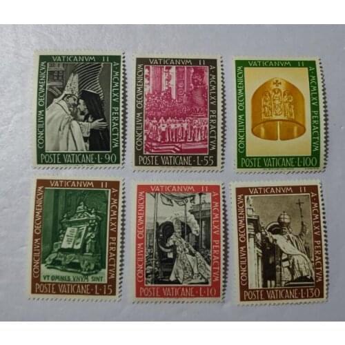A15 6PCS vatican, 1966， Post Stamps Postage Collection