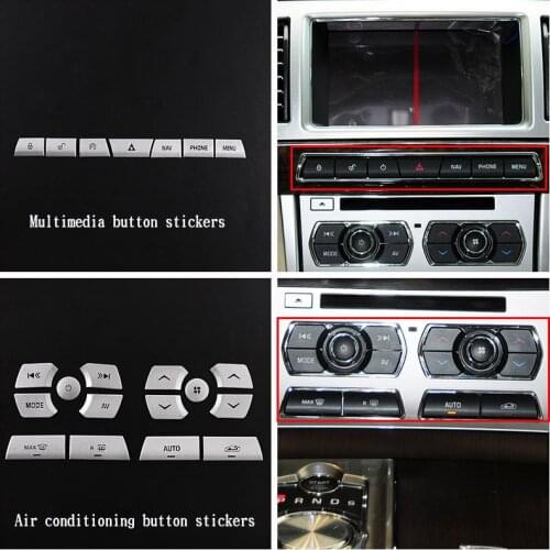 Car accessories For Jaguar XF 12-15 Car Central Control Multimedia Button Stickers Air Conditioning Button Stickers car stickers