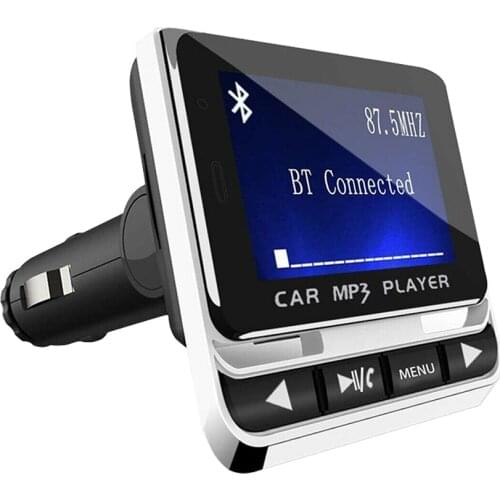 FM12B Bluetooth Audio Player 1.4 Inches Screen Car Wireless MP3 Player Car Bluetooth Audio Transmitter support AUX TF Card