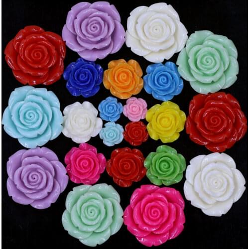 Spacer Beads Cameos Dome Seals Base Setting For Bracelet Rings Earrings Resin Flower Rose Shape Candy Green Jewelry DIY Findings