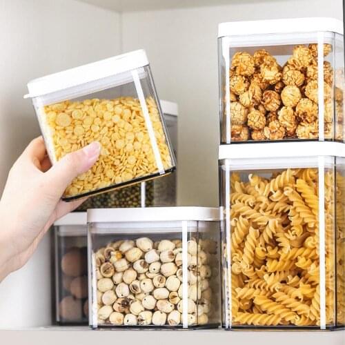720/1100/1500ml Household Transparent Lid Sealed Jar Food Storage Can Container