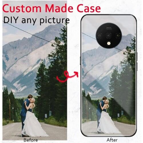 DIY customized promotion gift print any photo cover Tempered Glass phone case cover for oneplus 1+ 6 6T 7 7T pro 5 5T