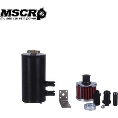 BLACK BAFFLED ALUMINUM OIL CATCH CAN RESERVOIR TANK WITH BREATHER FILTER for honda and bmw