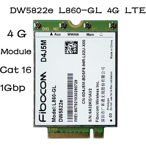 DW5822e L860-GL D4J5M 4G Module 1Gbps Cat16 4G Card 4G module M.2 For dell Inspiron 7490 Laptop notebook