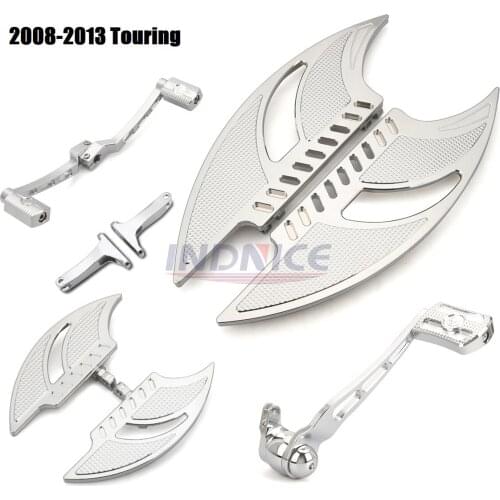 Chrome Footboards for harley brake shifter levers road king flhr 2008-2013 road glide ultra FLTRU Electra Glide FLHTCU