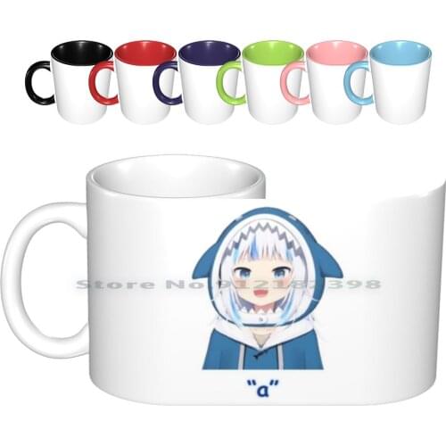 A Ceramic Mugs Coffee Cups Milk Tea Mug Gawr Gura Hololive Vtuber Holo Hololive En Hololive English English Shark Shark Girl