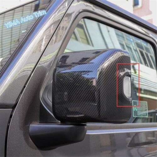 Lapetus Car Styling Outside Door Rearview Mirror Shell Protection Cap Cover Trim 2 Piece ABS Fit For Jeep Wrangler JL 2018 2019