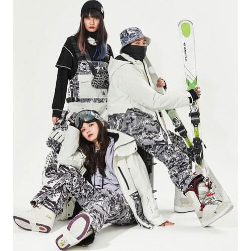 Women Men Ski Suit Winter Outdoor Warm Windproof Waterproof Ski Jacket And Overalls Pants Snowboard Suits Breathable Ski Set