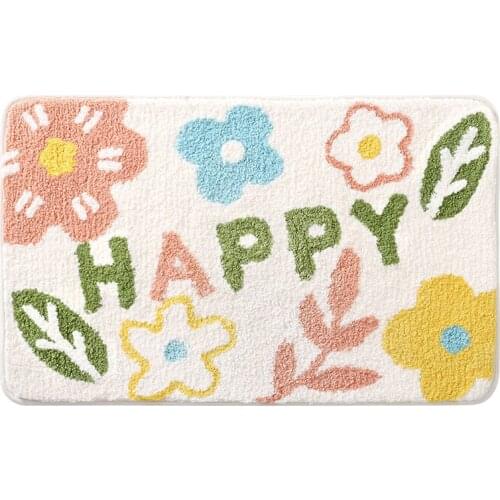 Small Fresh Plush Bathroom Non-slip Mat Home Entrance Thickened Floor Mat Bathroom Bedroom Floor Mat Door Room Rugs