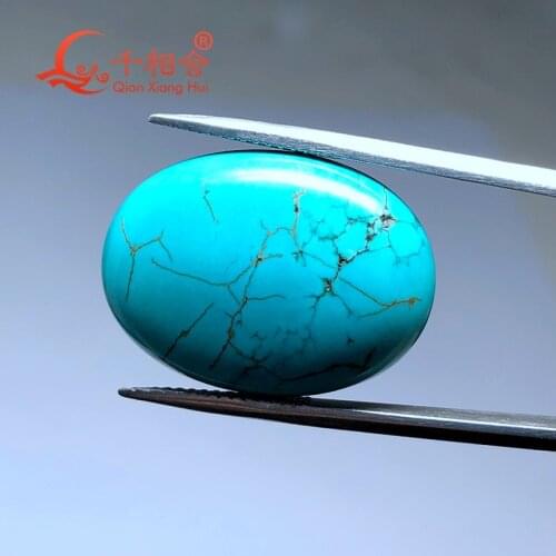 Natural turquoise color injection oval shape 18*25mm cabochon flat back loose gemstone