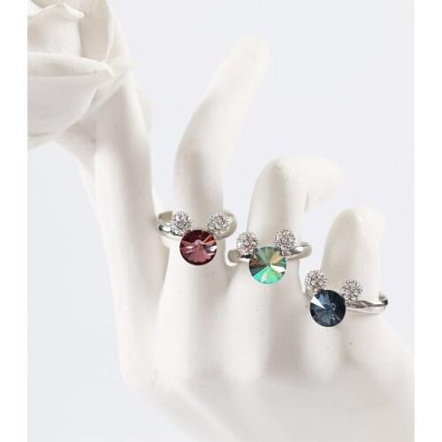 LANFLORA new fashion Open ring Classic women crystalring for birthday party gift foreign trade bulk wholesale ring