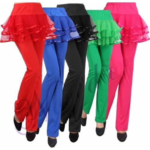 New Professional Latin Dance Pants Women/Female Ballroom Dance Pants Square Salsa Tango Rumba Samba Latin Trousers With Skirt