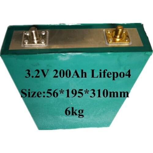 200Ah Rechargeable 3.2V 200Ah Lithium Ion LiFePO4 Battery Model Batteries for EV/UPS/BMS/Power Storage/solar Power System