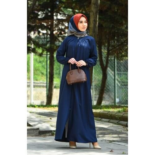 Minahill Pleated Zipper Ferace 2140-05 Navy 2140-05