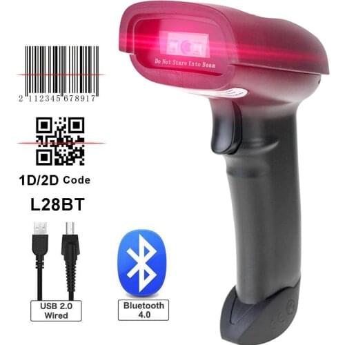 Portable Barcode Scanner Wireless Bluetooth 2D QR Bar Code Reader For Android iOS iPad Mobile Payment HW-L28BT