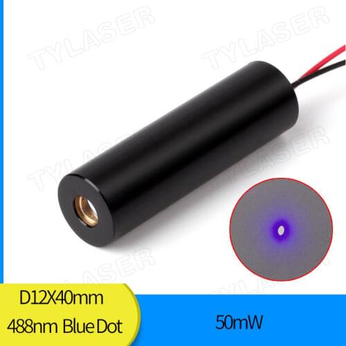 12mm 50mW 488nm Sky Blue Dot Laser Diode Module Industrial Grade TYLASERS