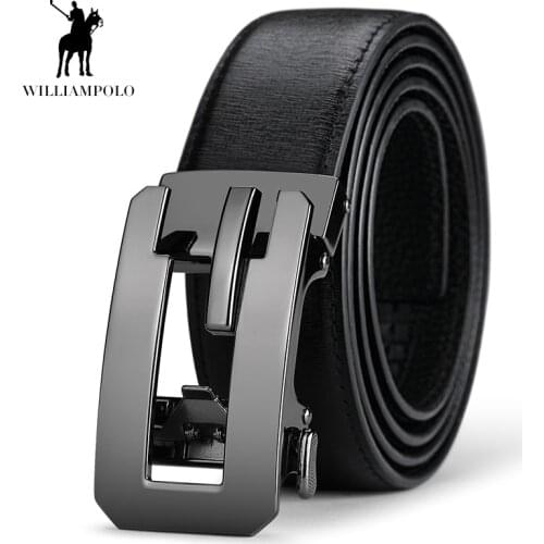 WILLIAMPOLO mens luxury leather belt automatic buckle belt cowhide business belt 17152P