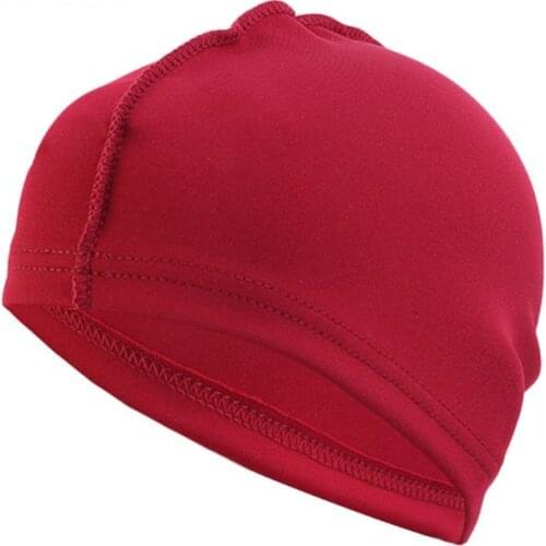 Unisex Elastic Wave Dome Cap Solid Color Thicken Stretch Skull Hat Helmet Liner 50JB