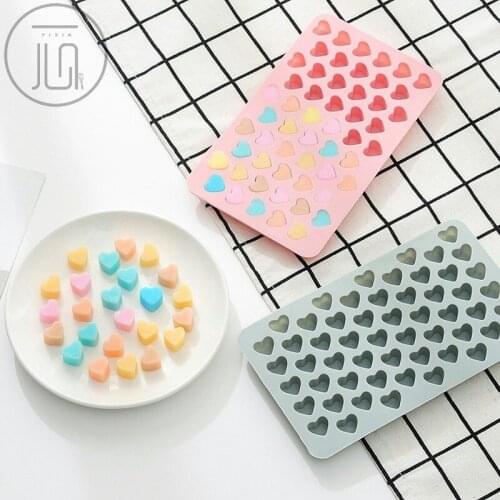 Silicone 55-hole Cake Chocolate Biscuit Ice Cube Candy 3D Heart-shaped DIY Mold Kitchen Baking Tool Mold