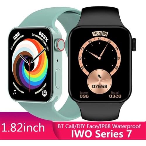 New IWO Series 7 Smart Watch Men 1.82'' Bluetooth Call Smartwatch Fashion Women DIY Face Fitness Tracker Watch PK HW22 W46#g3