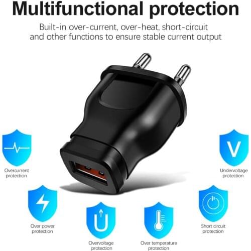 Portable 5V 1A USB Single Port Direct Charge Charger Adapter Universal US/EU Plug Travel Charging Conversion Plug Adapter